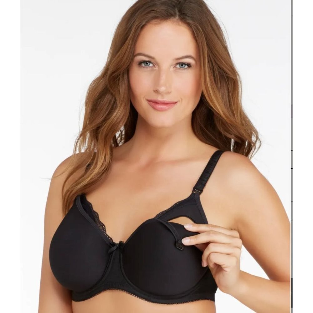 FREYA Black Pure Underwire Nursing Bra 32D #1581 NEW